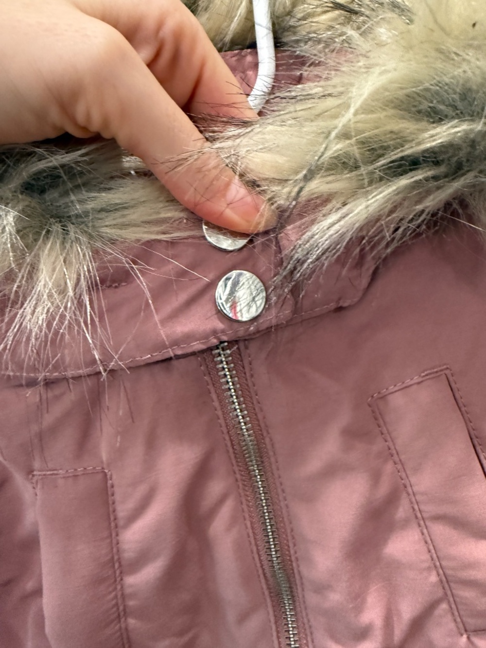 BNWT H&M Pink Faux-Fur Lined Coat with Detachable Hood - Picture 3 of 11